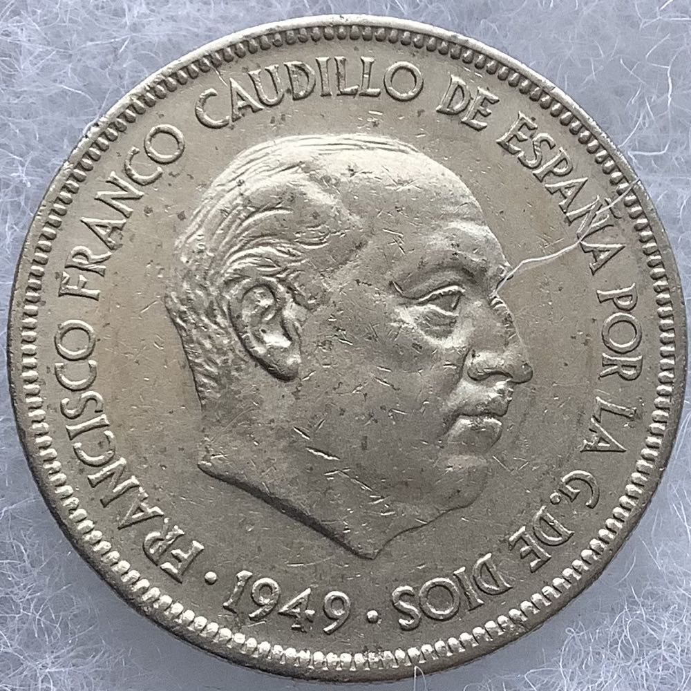 Spain 5 Pesetas 1949  coin collectible - Main Image 2