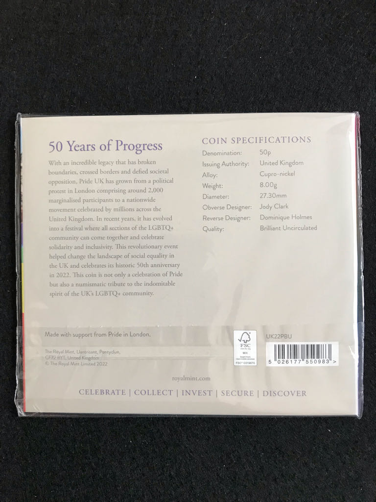 50 Years Of Pride Brilliant Uncirculated Coin  coin collectible - Main Image 2