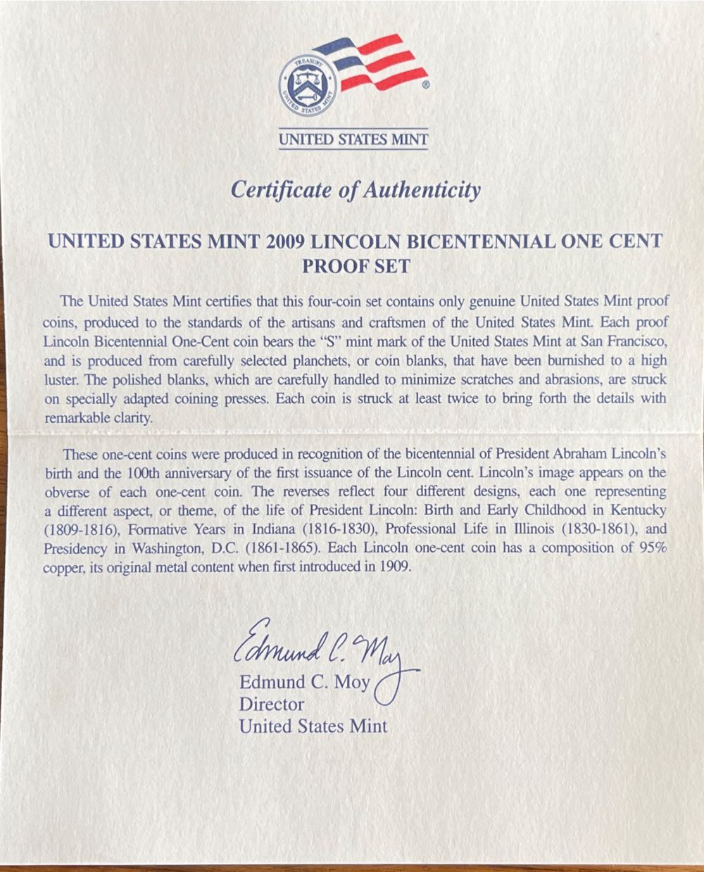 2009 US Mint Lincoln Bicentennial One Cent Proof Set  coin collectible [Barcode 704785080003] - Main Image 4