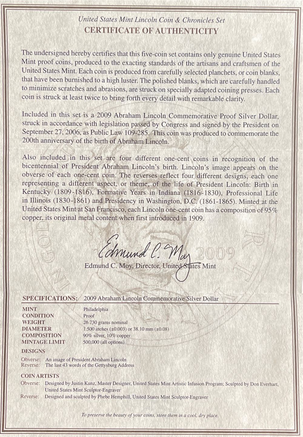 2009 S US Mint Coin & Chronicles Set  coin collectible - Main Image 4