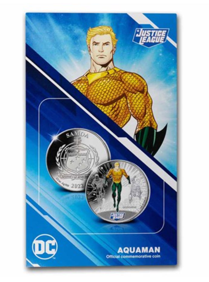 2022 Samoa 1$ Justice League DC Comics Aquaman - 1/2 oz .999 Silver Coin  coin collectible - Main Image 4