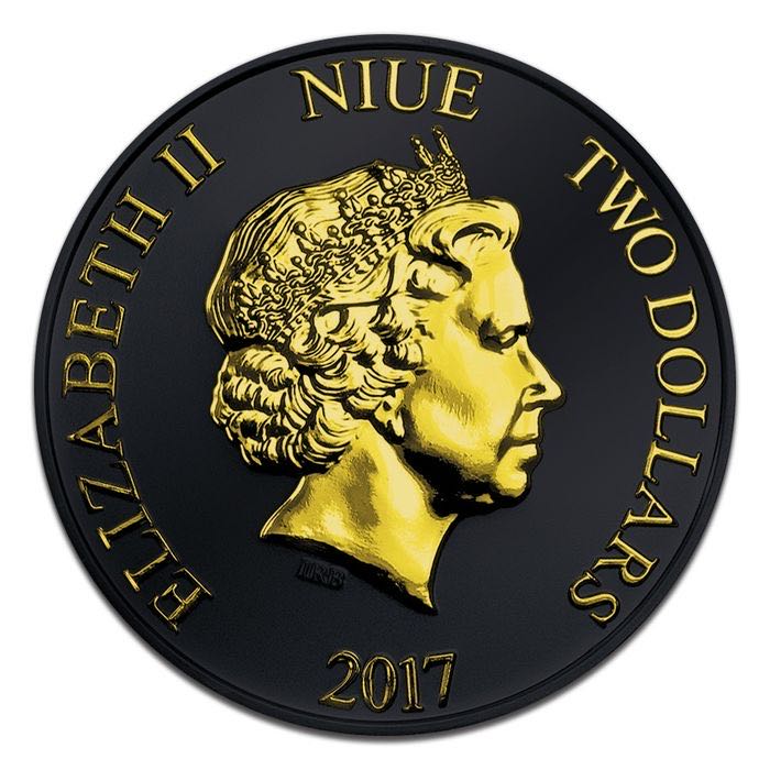 Niue 2017 2$ Disney Mickey Mouse Steamboat Willie Gilded Black Ruthenium Coin - 1 Oz  coin collectible - Main Image 3