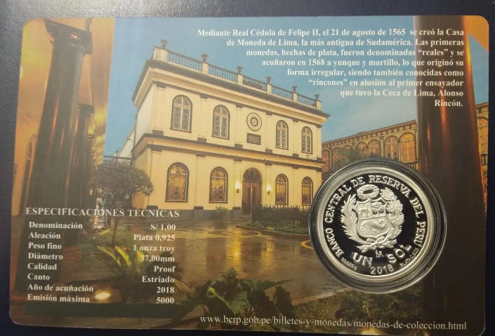 Un Sol Commemorative First Coin Minted Luma 1568  coin collectible - Main Image 2