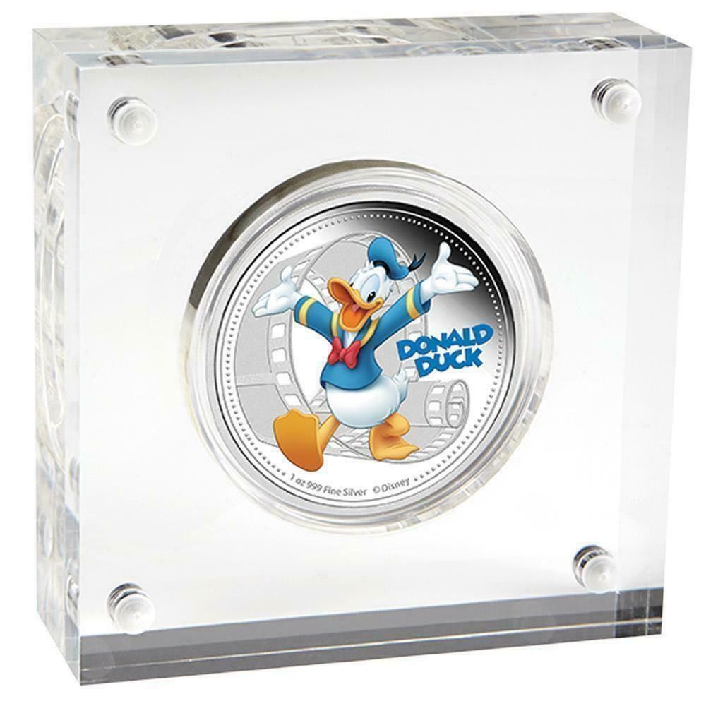Niue 2014 2$ Disney Mickey & Friends DONALD DUCK (3.) 1 oz .999 silver colorized Proof coin COA & Box  coin collectible - Main Image 3