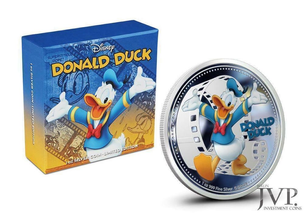 Niue 2014 2$ Disney Mickey & Friends DONALD DUCK (3.) 1 oz .999 silver colorized Proof coin COA & Box  coin collectible - Main Image 4