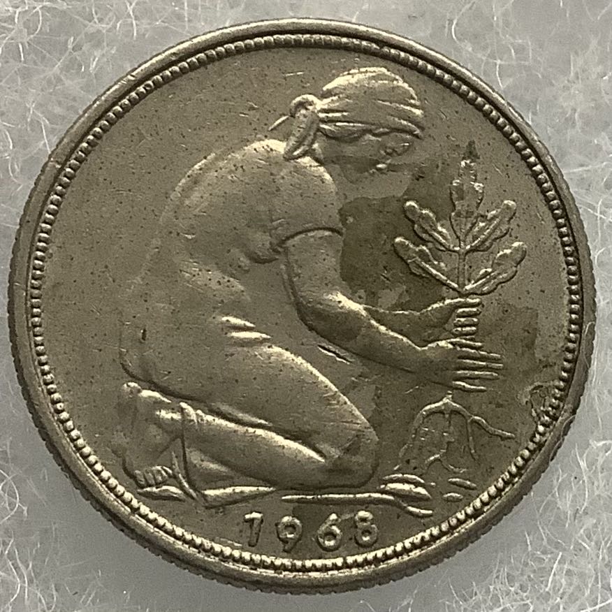 Germany 50 Pfennig 1968  coin collectible - Main Image 2
