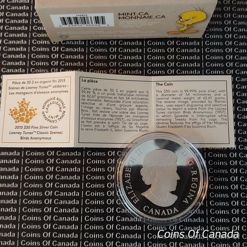 2015 $30 Canada LOONEY TUNES Classic Scenes “Birds Anonymous” (Sylvster the Cat vs Tweety Bird) - 2 Oz .9999 Silver Coin  coin collectible - Main Image 4
