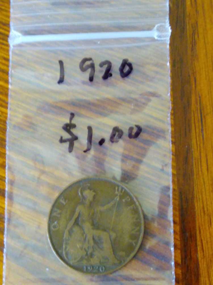 Foreign British Lg Penny 1920  coin collectible - Main Image 3