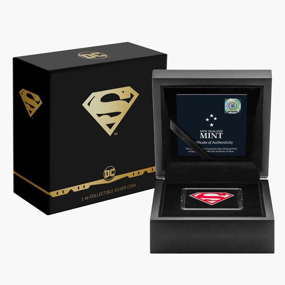 NIUE 2021 2$ - SUPERMAN™ Shield - 1 OZ - DC Comics Logos (1.)-  coin collectible - Main Image 4