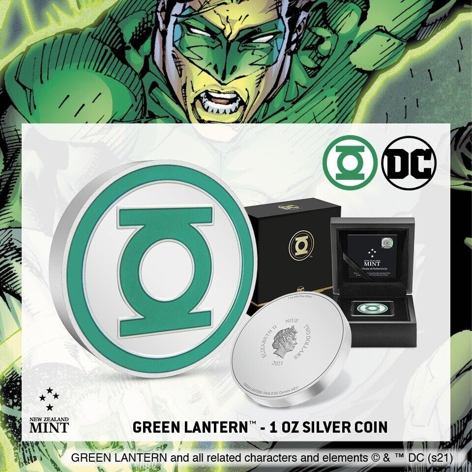 NIUE 2021 2$ - GREEN LANTERN™ Emblem  - 1 OZ - DC Comics Logos (5.)  coin collectible - Main Image 4