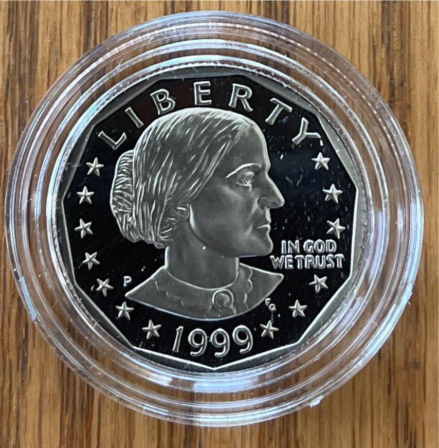 1999 P US Mint Susan B Anthony Proof Dollar  coin collectible - Main Image 2
