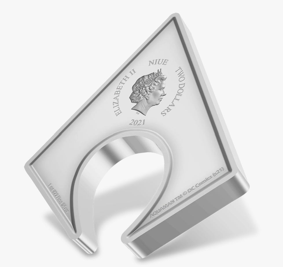 NIUE 2021 2$ - AQUAMAN Emblem - 1 OZ - DC Comics Logos (3.)  coin collectible - Main Image 2