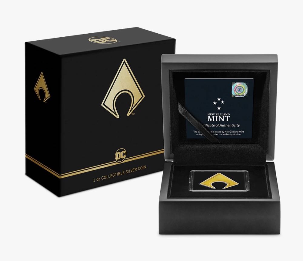 NIUE 2021 2$ - AQUAMAN Emblem - 1 OZ - DC Comics Logos (3.)  coin collectible - Main Image 3