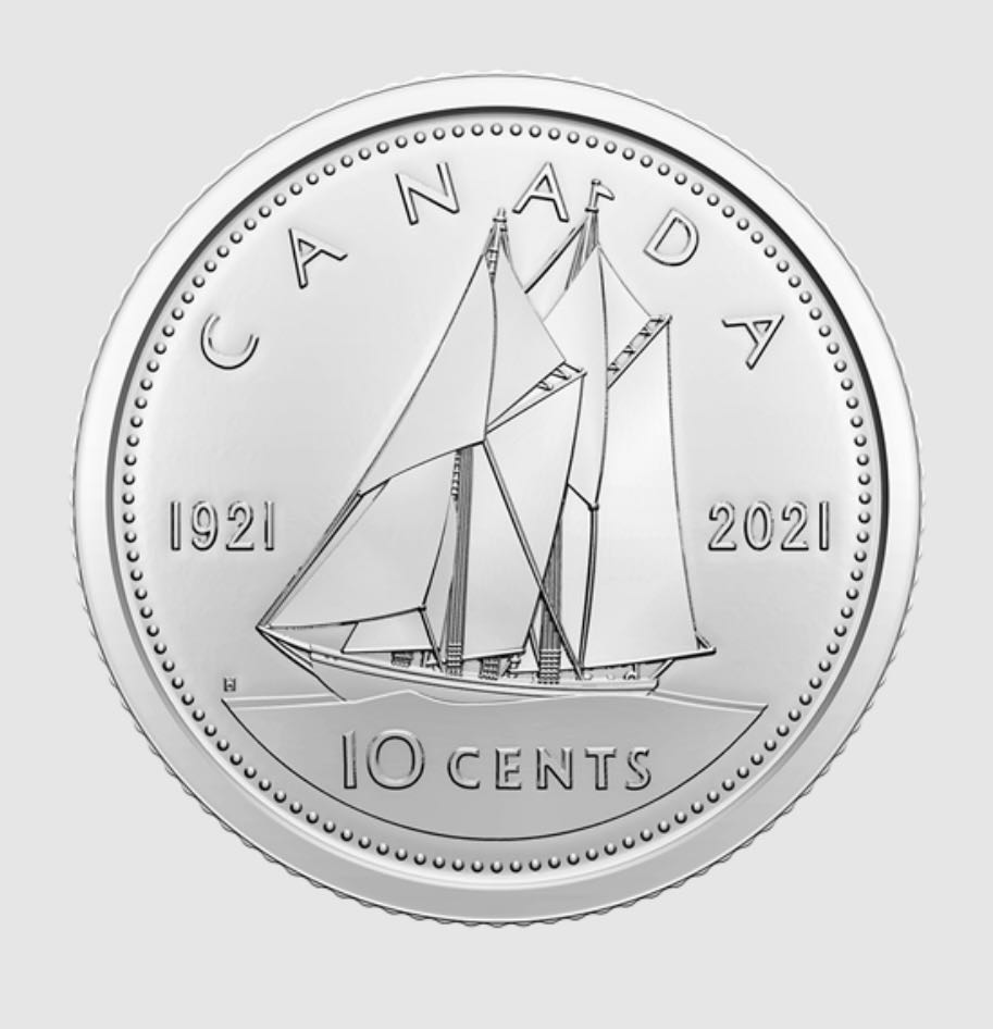 Ten Cent - 100th Anniversary Of The Bluenose Special Wrap Roll Set  coin collectible [Barcode 623932106796] - Main Image 2