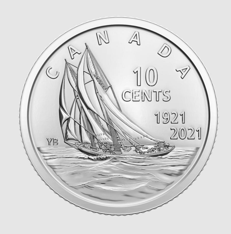 Ten Cent - 100th Anniversary Of The Bluenose Special Wrap Roll Set  coin collectible [Barcode 623932106796] - Main Image 3