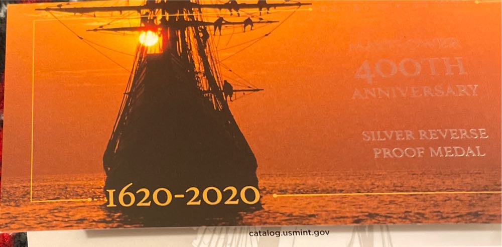 2020 Mayflower 400th Anniversary Silver Reverse Proof Medal  coin collectible [Barcode 704786161244] - Main Image 3