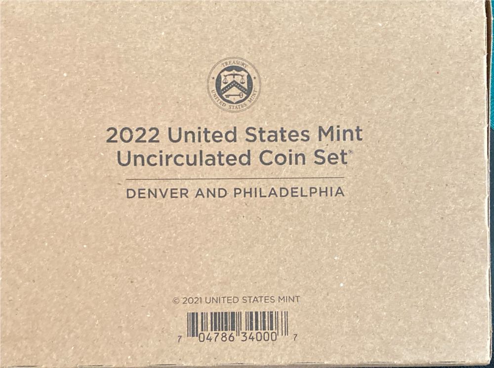 2022 US Mint P & D Uncirculated Coin Set  coin collectible [Barcode 704786340007] - Main Image 2
