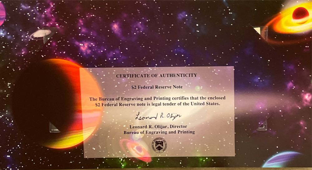 2019 $2 Rocketship  coin collectible [Barcode 704786062275] - Main Image 3