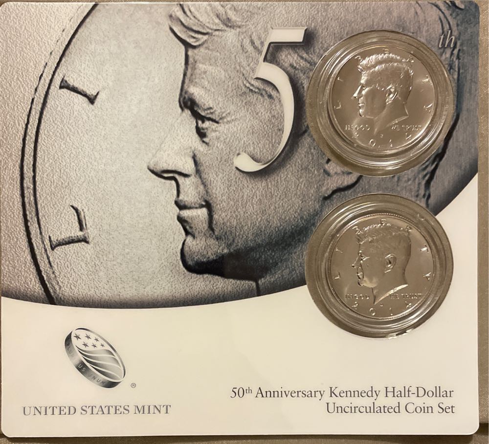 Kennedy Half Dollar 50th Anniversary P & D Coin Set Uncirculated  coin collectible [Barcode 704785581913] - Main Image 2