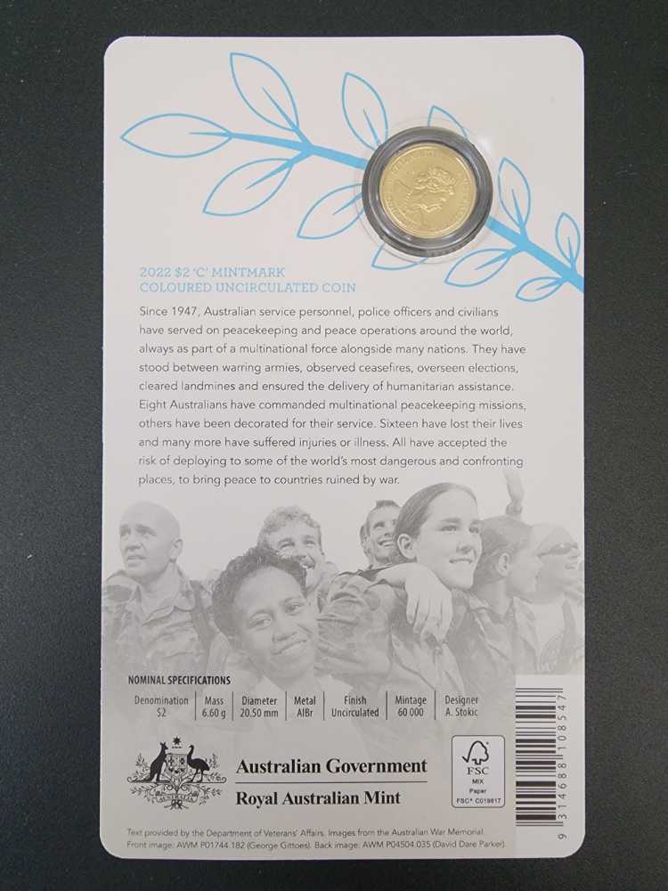 $2 2022 75th Anniversary of Peacekeeping RAM Roll  coin collectible - Main Image 2