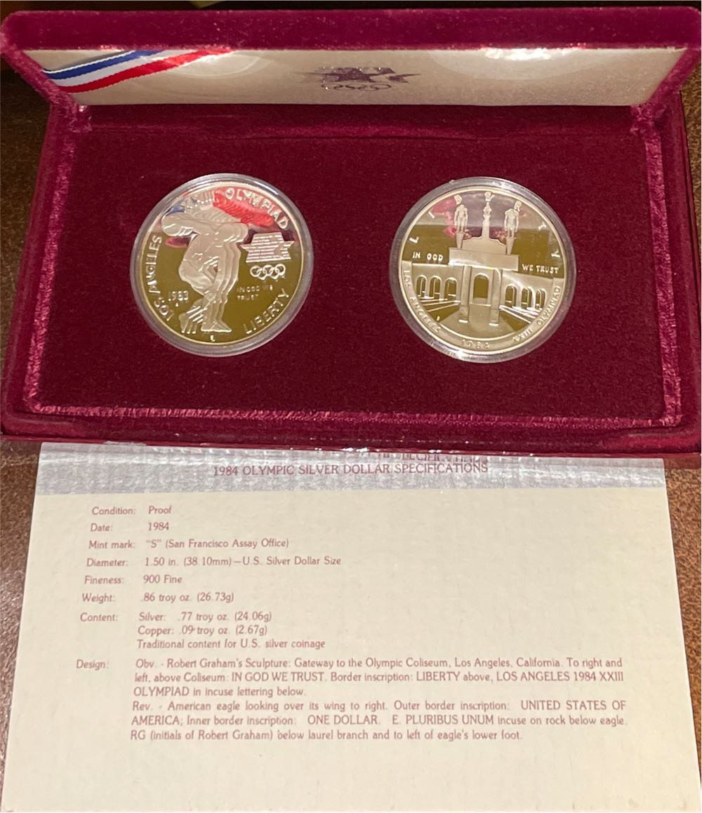 1984 Olympic Silver Dollar Set  coin collectible - Main Image 2