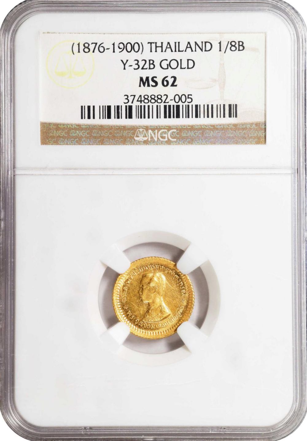 Thailand Rama V Gold Fuang (1/8 Baht)  coin collectible - Main Image 4