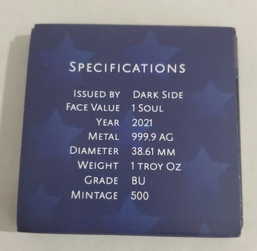 Dark Side 2021 One Soul “THE LIBERATOR” TRUMPINATOR “I’ll Be Back 2024” (Donald Trump) 1oz Silver Coin  coin collectible - Main Image 2