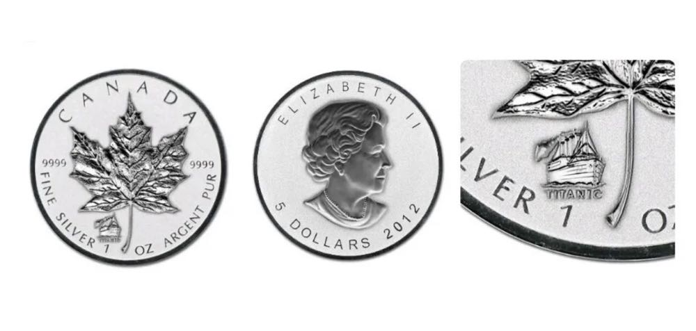 2012 Canadian Maple Leaf Silver Titanic  coin collectible - Main Image 2
