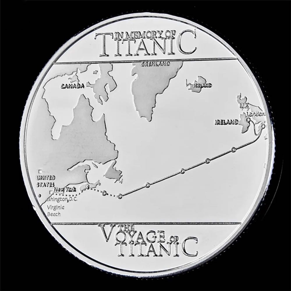 RMS Titanic Ship and Travel Map (plated)  coin collectible - Main Image 2