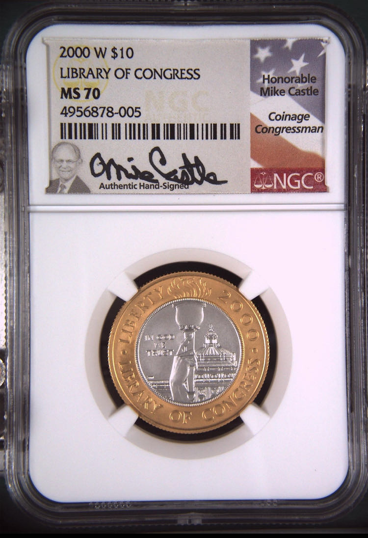 2000 W Library Of Congress Bicentennial coin collectible - Main Image 1
