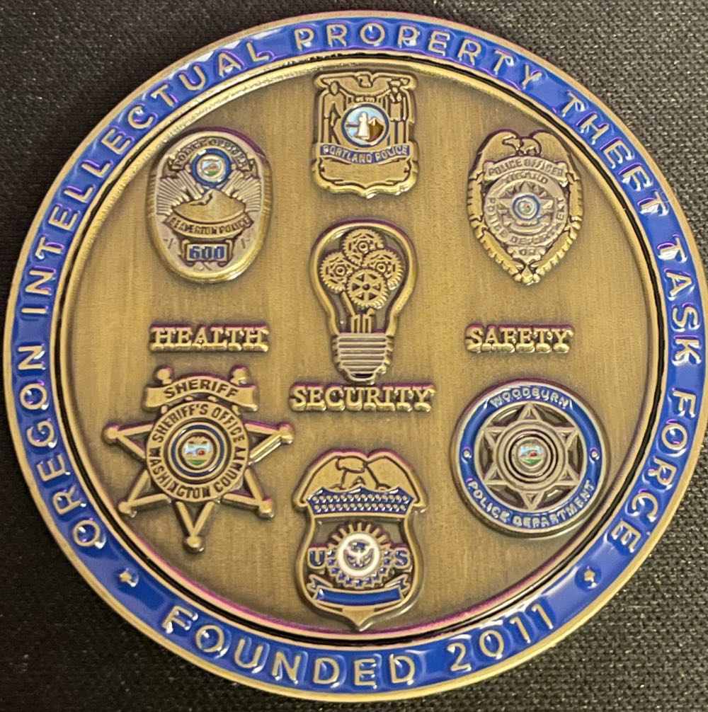 Bureau Of Justice Assistance - US DOJ - Oregon Intellectual Property Theft Task Force  coin collectible - Main Image 1