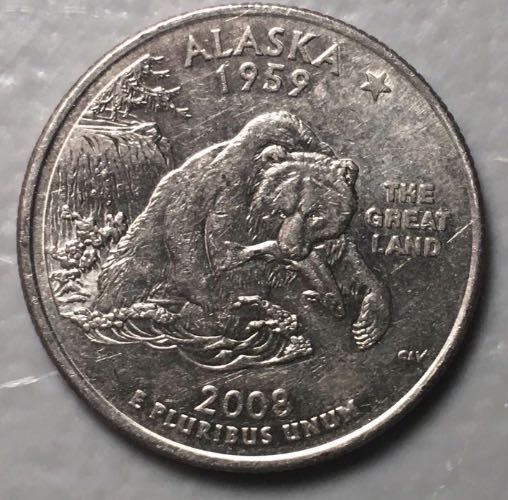 2008 Chipped Die Alaska Quarter  coin collectible - Main Image 4