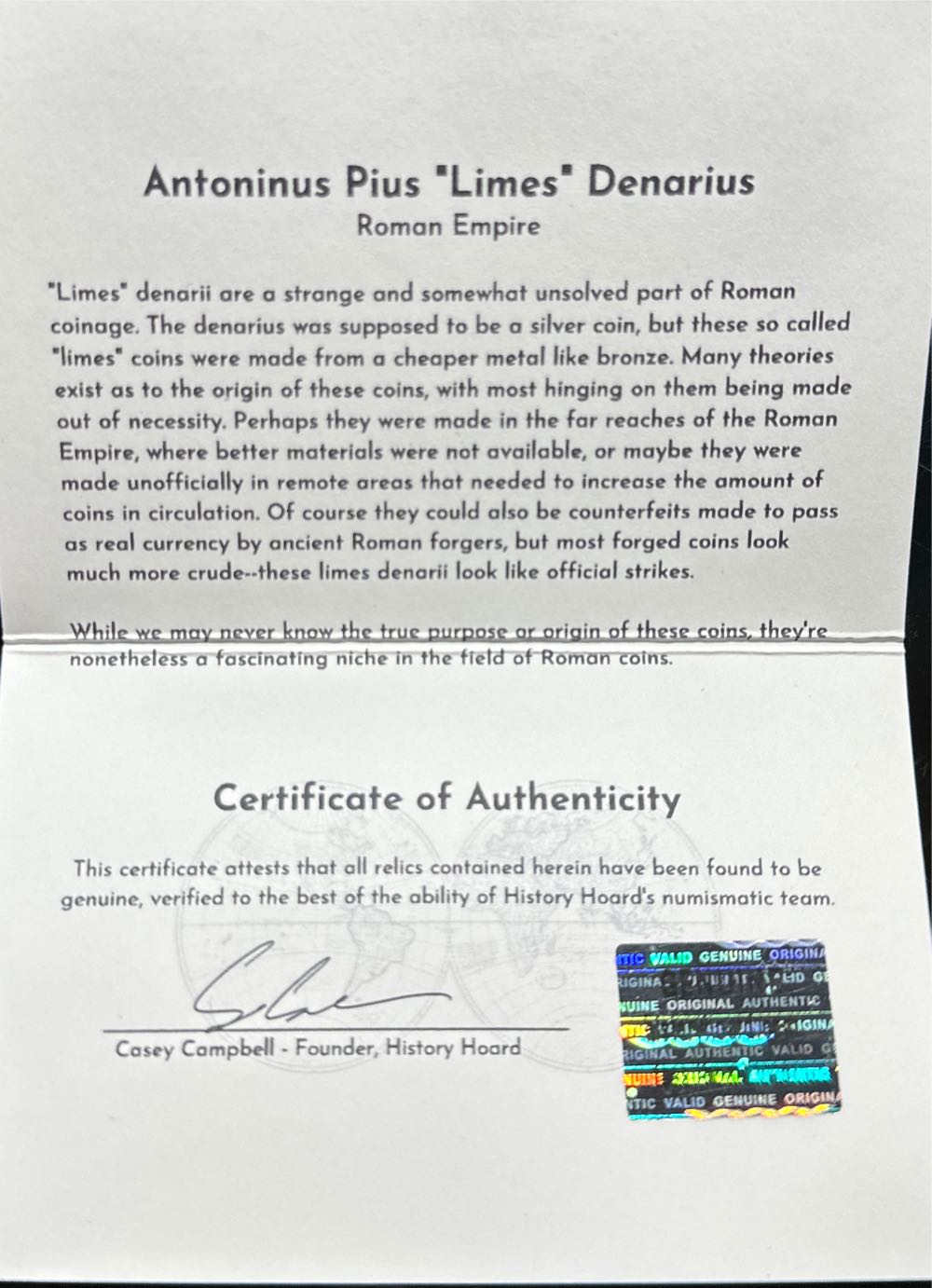 Denarius Of Antoninus Pius  coin collectible - Main Image 4