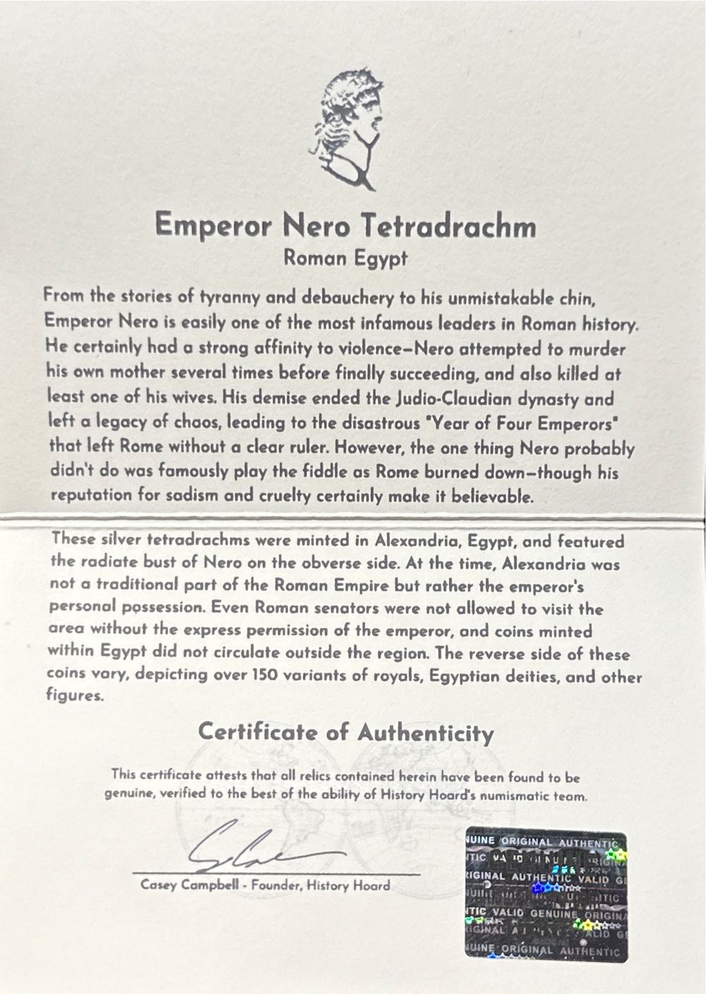 Tetradrachme Of Nero  coin collectible - Main Image 4