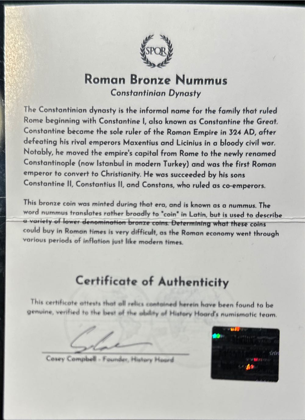 Emperor Constans Nummus  coin collectible - Main Image 3