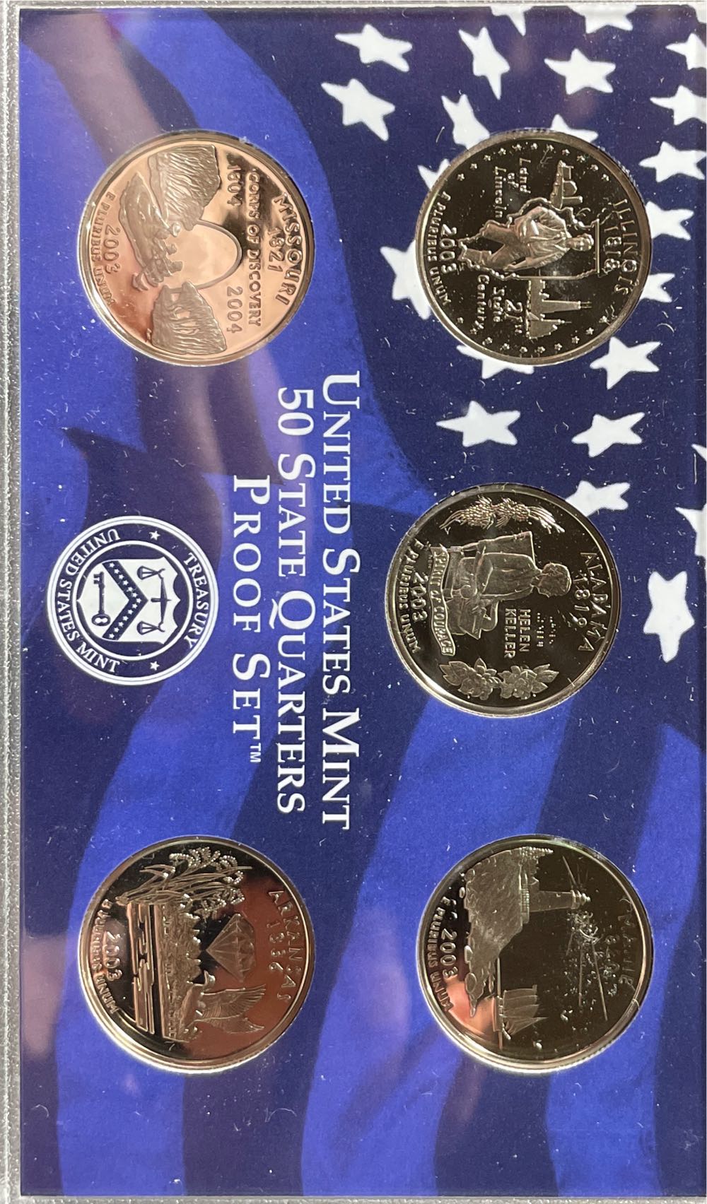 2003 US Mint 50 State Quarters Proof Set  coin collectible [Barcode 704785030367] - Main Image 3