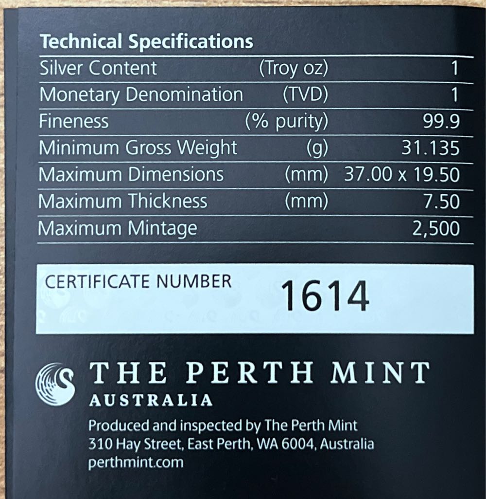 Simpsons Marge Simpson 1oz Colored Silver Perth Mint Minted Mini  coin collectible [Barcode 9327025052618] - Main Image 3