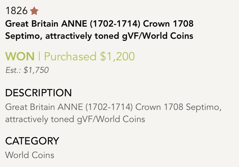 1708 Crown SEPTIMO  coin collectible - Main Image 3