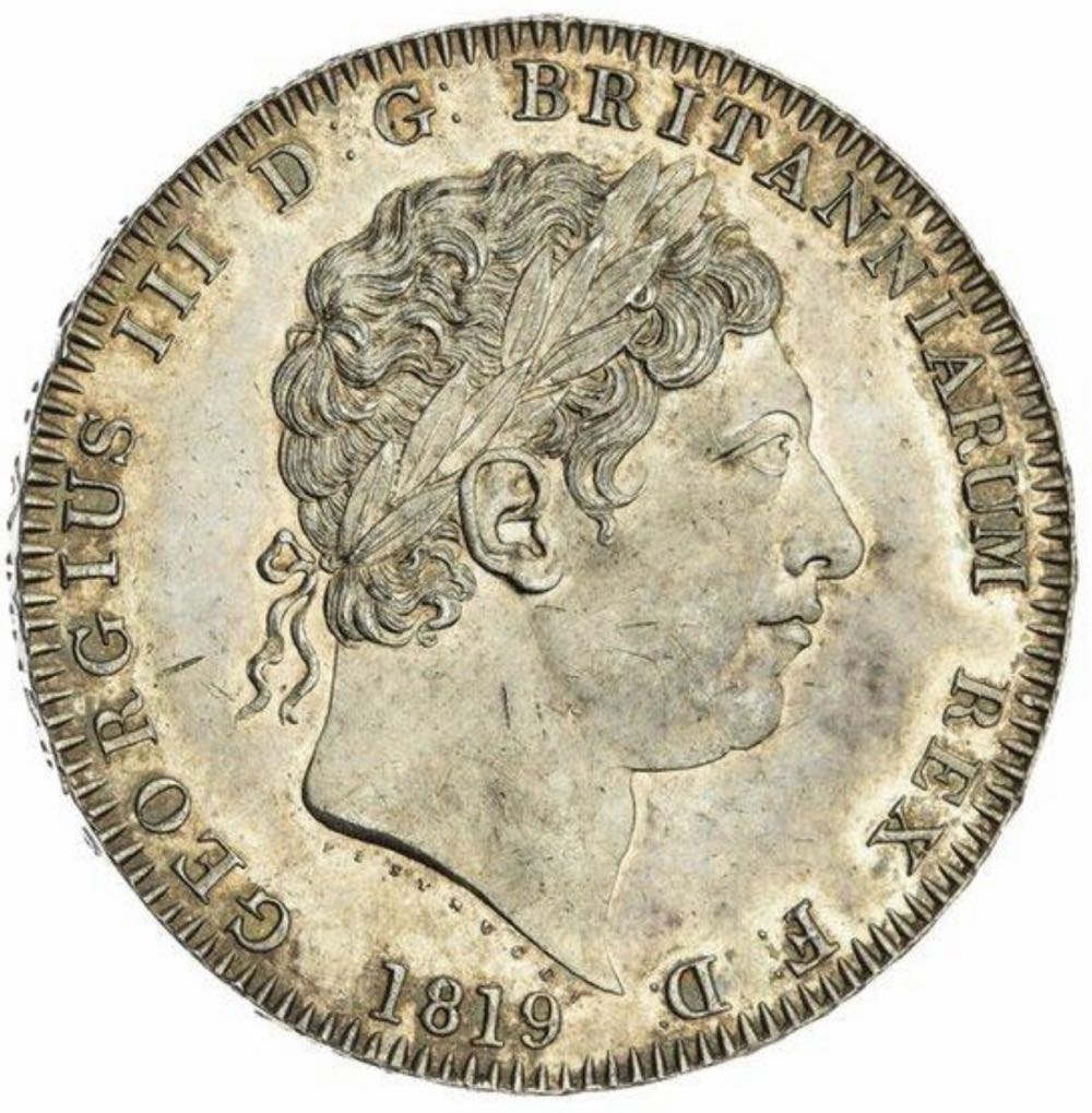 1819 King George lll Silver Crown  coin collectible - Main Image 3