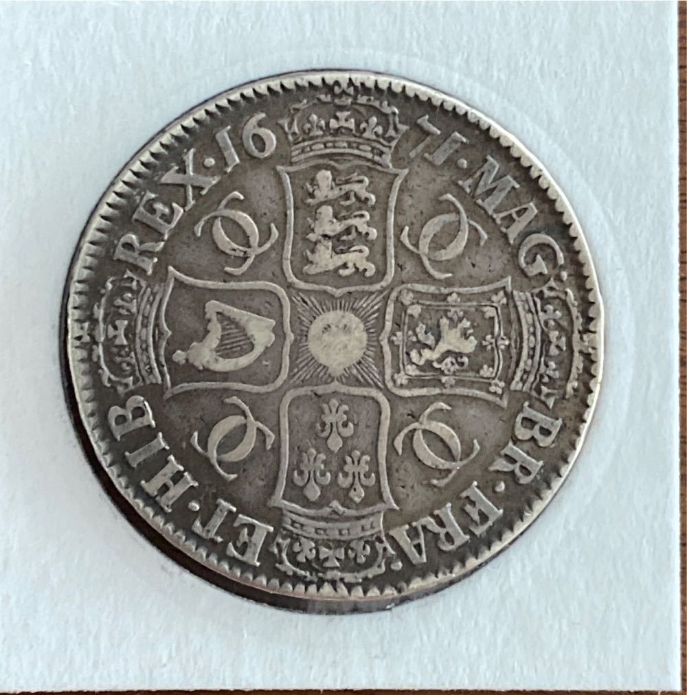 1671 Crown TERTIO - gF  coin collectible - Main Image 2