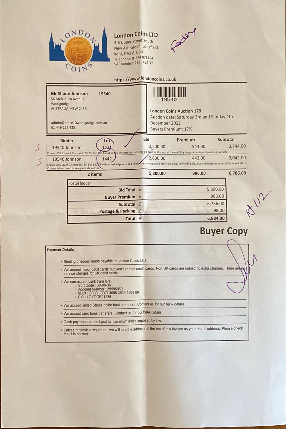 1692 Crown QVARTO - VF  coin collectible - Main Image 3