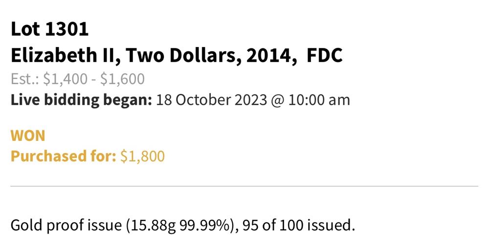 2014 $2 Elder - GOLD PROOF  coin collectible - Main Image 3