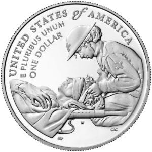2022 National Purple Heart Hall Of Honor Proof Silver Dollar  coin collectible [Barcode 704786340052] - Main Image 2
