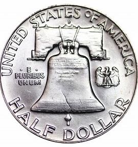 Franklin Silver Half Dollar 1962 D  coin collectible - Main Image 2