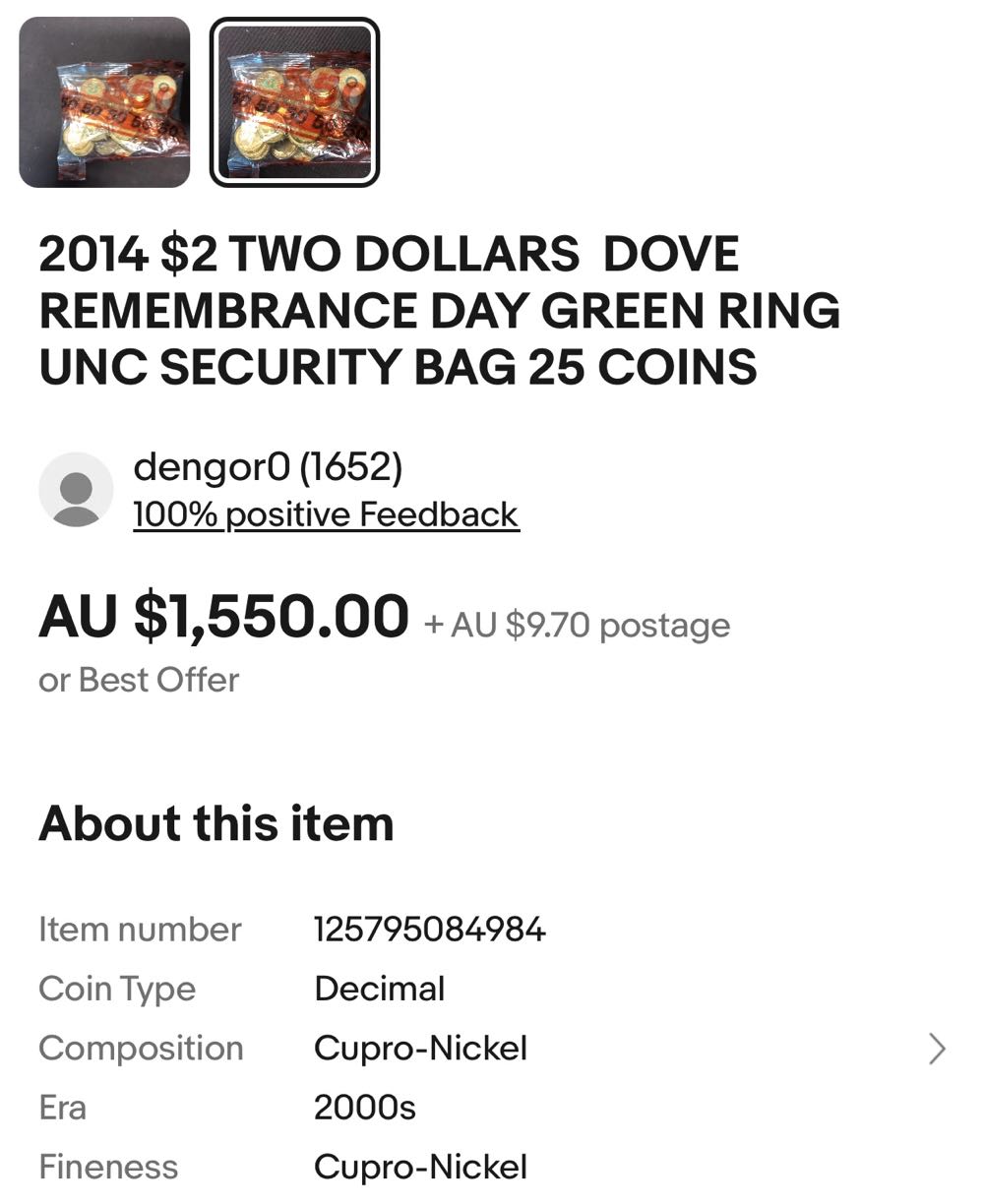 2014 $2 Green Dove - CMINT  coin collectible - Main Image 4