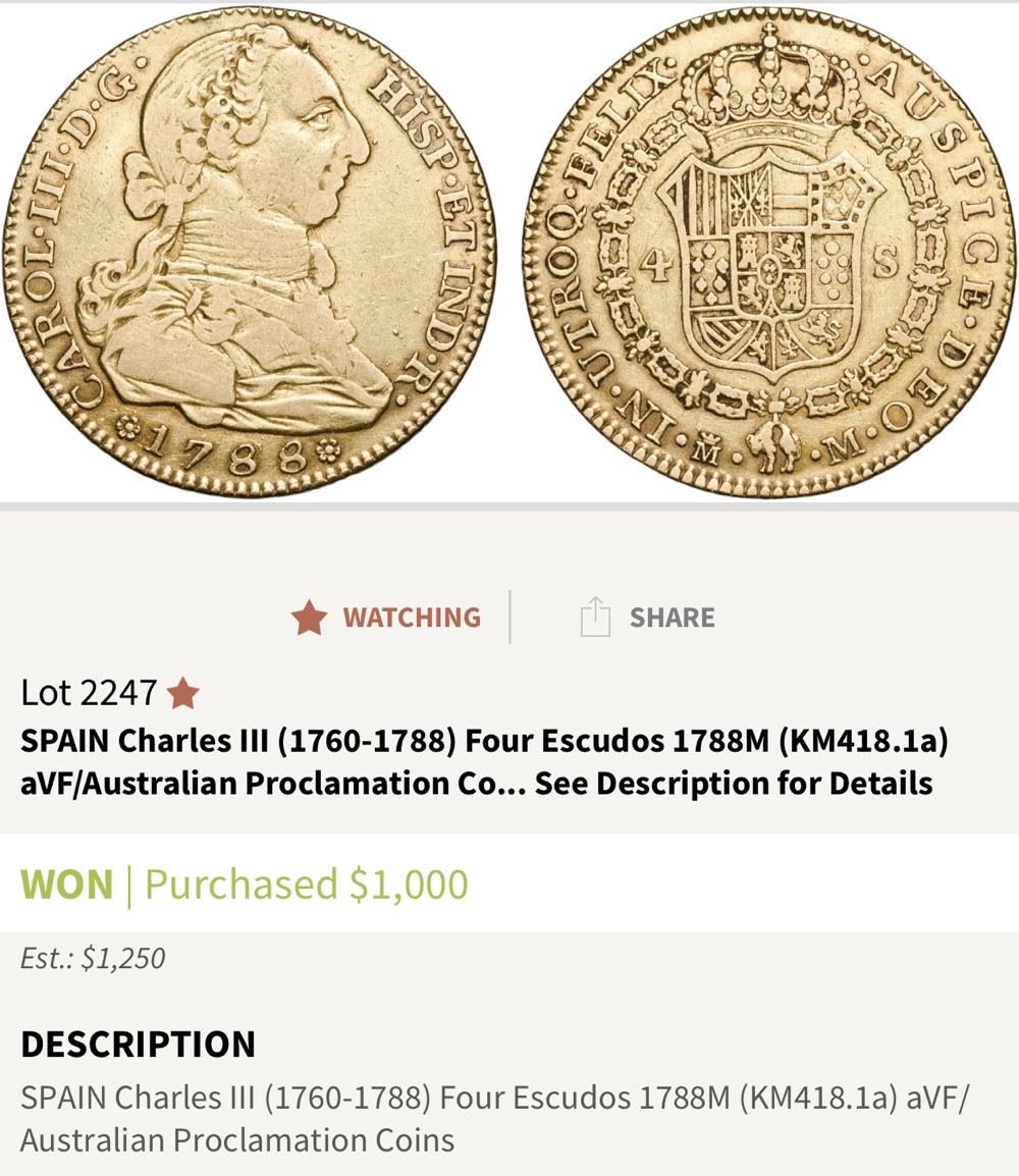 1788 Escudo 4  coin collectible - Main Image 3