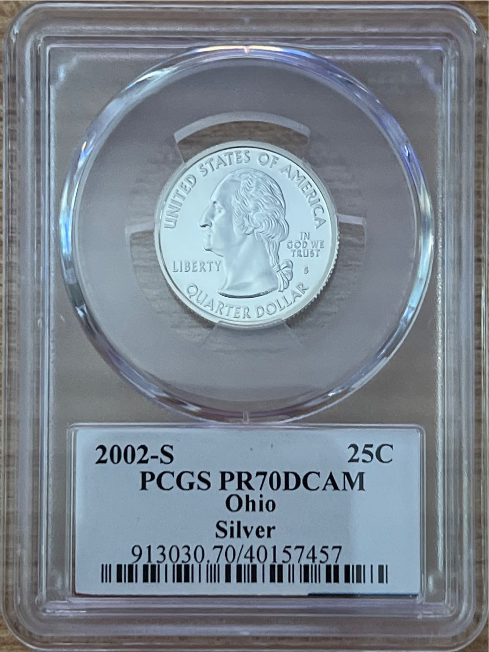PCGS PR70 DCAM Ohio Silver Quater   coin collectible - Main Image 2