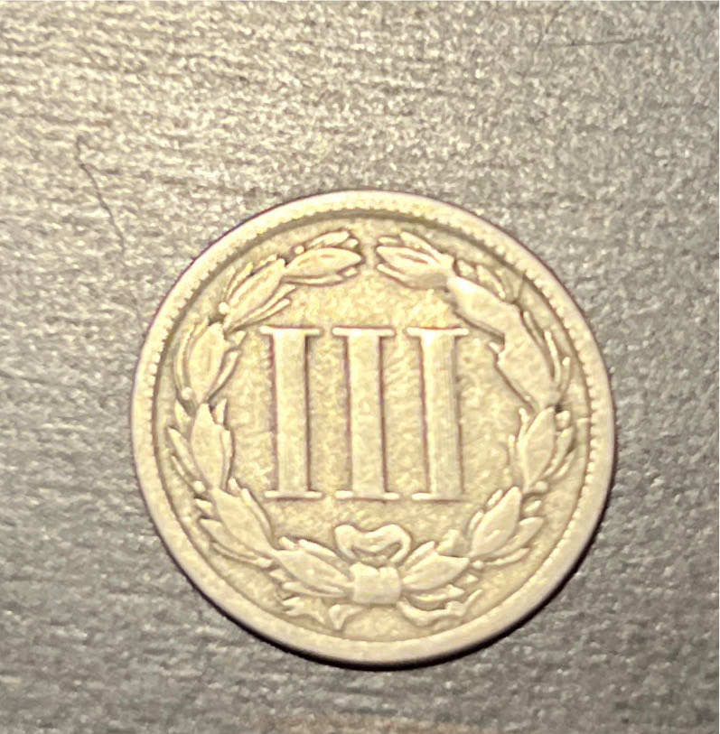 Nickel Three Cent Piece - 1865  coin collectible - Main Image 2
