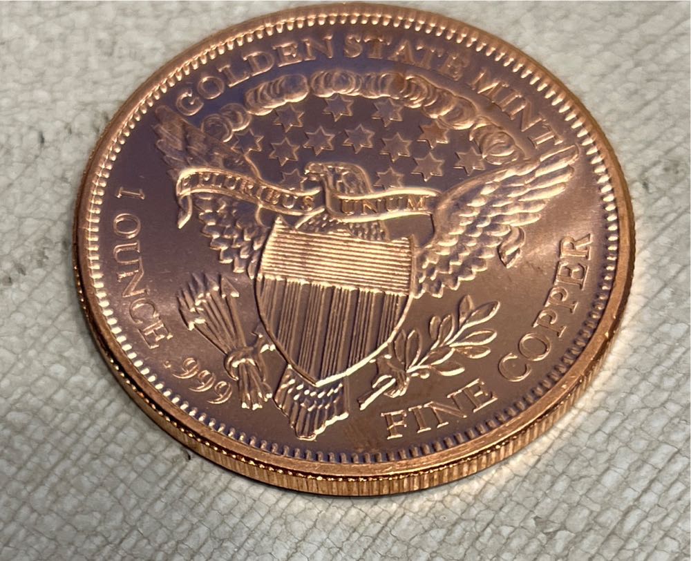1 Oz Copper - Dollar Coin Golden State Mint  coin collectible - Main Image 2