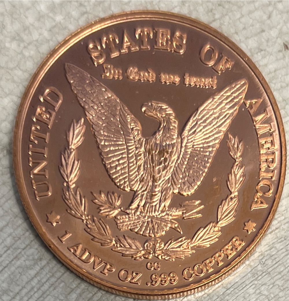 1 Oz Copper - Morgan Dollar  coin collectible - Main Image 2